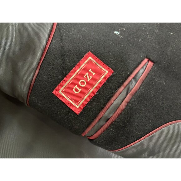 IZOD Mens Dress Trench Coat Sz 44R Black Wool Prospect Overcoat Topcoat NWT $300 - Picture 6 of 8